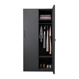 二門(mén)黑色更衣柜